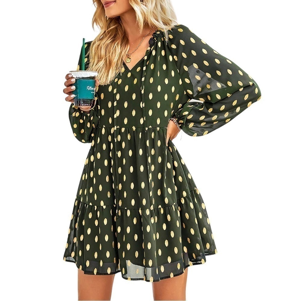 Kirundo Long Sleeve Polka Dot Dress